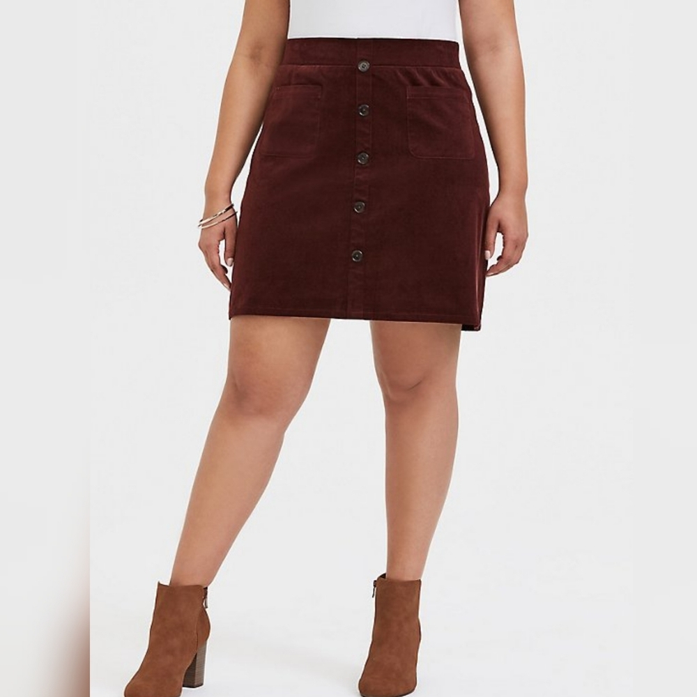 Torrid Chocolate Brown Corduroy Skirt